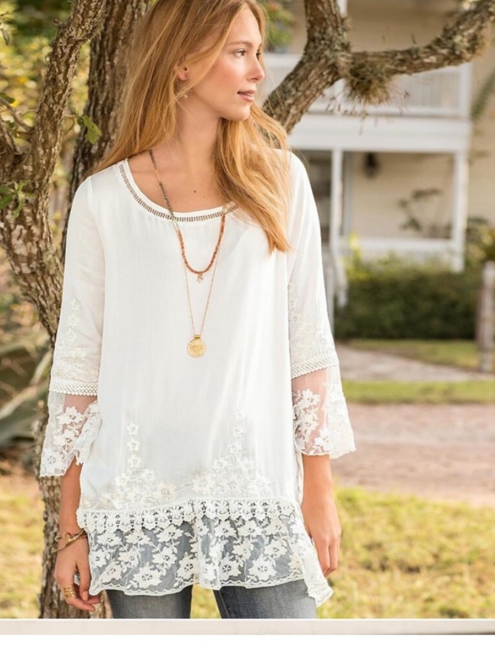 SUNDANCE: Rayon Lace Tunic
New